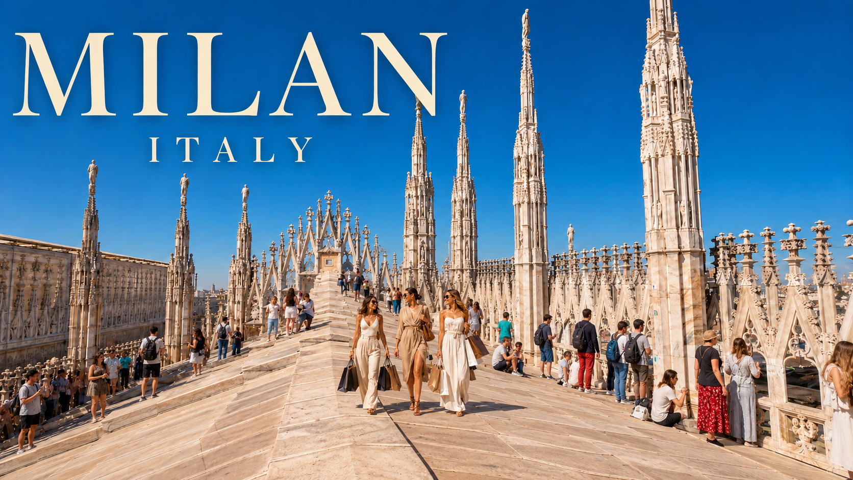 Rooftop terraces of Milan Cathedral (Duomo di Milano), Italy